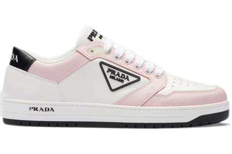 perforated leather sneakers prada|Prada District Sneaker White Pink Perforated Leather .